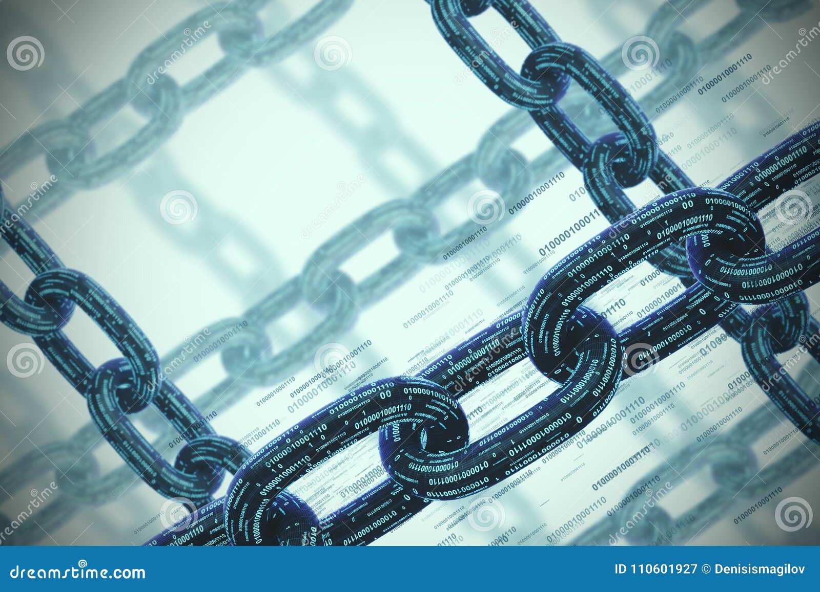 Many Chains A Blockchain Concept Gray Closeup Stock Illustration - 